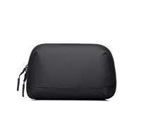 FANDARE Cable Organiser Bag 180° Open Tech Pouch Black | water resistant oxford cloth, elastic loops secure cables, zipped mesh pockets for small items, Travel essential for unisex