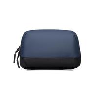 FANDARE Cable Organiser Bag 180° Open Tech Pouch Blue | water resistant oxford cloth, elastic loops secure cables, zipped mesh pockets for small items, Travel essential for unisex