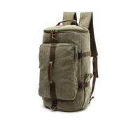 FANDARE Canvas 2-in-1 Convertible Backpack Army green | large capacity rucksack with hidden straps, multi-pocket outdoor daypack for men & women