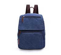 FANDARE Canvas Backpack College Daypacks Women Men School Bag for Outdoor Hiking Work Travel Party Hiking Camping Retro Bookbag Dark Blue