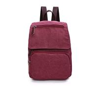 FANDARE Canvas Backpack College Daypacks Women Men School Bag for Outdoor Hiking Work Travel Party Hiking Camping Retro Bookbag Red