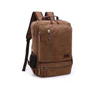 FANDARE Canvas Backpack Multi-Pocket Rucksack Coffee | 15.6 inch laptop compartment, adjustable straps & reinforced stitching, unisex daypack for work, college & travel