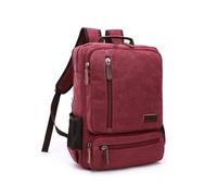 FANDARE Canvas Backpack Multi-Pocket Rucksack Red | 15.6 inch laptop compartment, adjustable straps & reinforced stitching, unisex daypack for work, college & travel