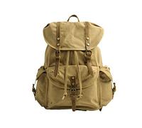 FANDARE Canvas Backpack Vintage Travel Rucksack Hiking Backpack Outdoor Daypacks Trekking Rucksack for Men Women Sport Travel Camping Mountaineer Knapsack Khaki