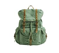 FANDARE Canvas Backpack Vintage Travel Rucksack Hiking Backpack Outdoor Daypacks Trekking Rucksack for Men Women Sport Travel Camping Mountaineer Knapsack Lake Green