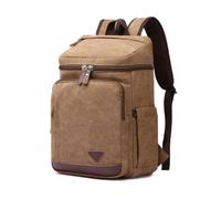 FANDARE Canvas Backpack with 15.6 inch Laptop Compartment Brown | multi-pocket rucksack, adjustable straps & reinforced stitching, unisex daypack for work, college & travel