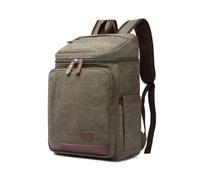 FANDARE Canvas Backpack with 15.6 inch Laptop Compartment Green | multi-pocket rucksack, adjustable straps & reinforced stitching, unisex daypack for work, college & travel