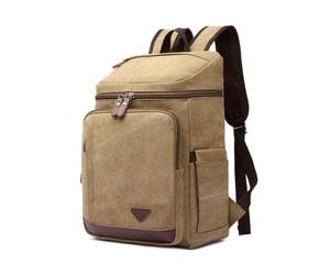 FANDARE Canvas Backpack with 15.6 inch Laptop Compartment Khaki | multi-pocket rucksack, adjustable straps & reinforced stitching, unisex daypack for work, college & travel