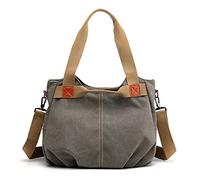 FANDARE Canvas Handbags Women Shoulder Bags Vintage Messenger Crossbody College Tote Bag for Shopping Office Holiday Green C