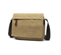 FANDARE Canvas Shoulder Bag Men Women Crossbody Bag | hook & loop closure, unisex messenger bag, expanding zip base adds 6cm capacity, ideal for travel, work & daily commuting