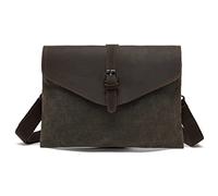 FANDARE Canvas Shoulder Bag Wristlet Clutch Bag Men's Satchel Bag Wallet Shoulder Bags Crossbody Messenger Bag Work Bag, Green, L, Stylish