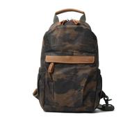 FANDARE Canvas Sling Bag Military Camo Crossbody Chest Pack Men Women | Vintage Shoulder Backpack fit 9.7 inch tablet Outdoor Daypack for Hiking Camping Daily Commute Satchel courier bags Brown