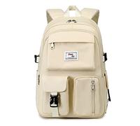 FANDARE Casual Backpack Girl School Bag Boy Daypacks Large Laptop Bag fit 15.6 inch Laptop College Travel Rucksack Waterproof Polyester White