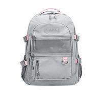 FANDARE Casual Backpack Girl School Bag Boy Daypacks Large Laptop Bag fit 15.6 inch Notebook College Travel Commute Rucksack Knapsack Waterproof Polyester Gray Pink