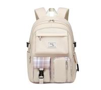 FANDARE Casual Backpack Girl School Bag Boy Daypacks Large Laptop Bag Students College Daypacks Bookbag fit 15.6 inch Laptop Teens Travel Spring Outing Shopping Rucksack Waterproof Polyester White