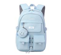 FANDARE Casual Backpack with Coin Purse, Trendy Bookbag Middle High School School Bag for 5-14 Years Versatile Daypack for Girls Boys Daily Use Travel Campus Blue