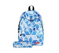 FANDARE Casual Daypack Backpacks Kids' Backpacks School Bag for Girls High School Teens Knapsack Women Travel Laptop Rucksack College Bookbag with Pencil Case Pouch Waterproof Polyester Lattice