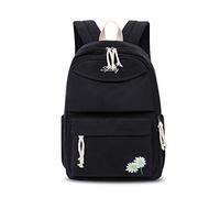 FANDARE Casual Daypacks Backpacks Lover School Bag Girls Boys College Backpack Knapsack Bookbag for Women Men Teens Outdoor Travel Shopping Work Campus Rucksack Durable Nylon Black