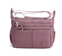 FANDARE Casual Shoulder Bags Women Satchel Waterproof Nylon Lightweight for Sport Work Hiking Shop Crossbody Bag Pink