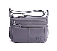 FANDARE Casual Shoulder Bags Women Satchel Waterproof Nylon Lightweight for Sport Work Hiking Shop Crossbody Bag Grey