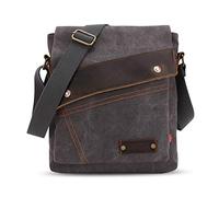 FANDARE Casual Shoulder Crossbody Bag Canvas Messenger Pack for 7.9 inch Tablet Men Woemn Satchel Schoolbag Briefcase for Men Women Commute College Campus Cycling Hiking Outdoor Travel Gray