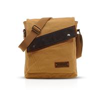 FANDARE Casual Shoulder Crossbody Bag Canvas Messenger Pack for 7.9 inch Tablet Men Woemn Satchel Schoolbag Briefcase for Men Women Commute College Campus Cycling Hiking Outdoor Travel Khaki