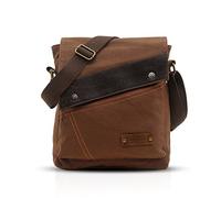 FANDARE Casual Shoulder Crossbody Bag Canvas Messenger Pack for 7.9 inch Tablet Men Woemn Satchel Schoolbag Briefcase for Men Women Commute College Campus Cycling Hiking Outdoor Travel Brown