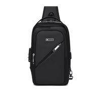 FANDARE Chest Bag Men Women Crossbody Sling Backpack with USB Charging Port Anti-Theft Lock & Multiple Compartments Waterproof Bag for Tablet up to 10.5 Inch Travel Hiking Daily Use Black