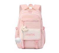 FANDARE Children Backpack for School, Cute Elementary School Bag, Teens Bookbag with Large Capacity for Preschool (3-12 Years Old) Boys & Girls with Plush Decor Daypacks Pink