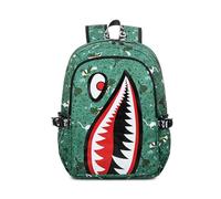 FANDARE Children Backpacks Kids Shark Print School Bag Breathable Spine Protection Bookbags Backpack Rucksack Multi Compartment Daypack for Primary Boys Girls Travel Outdoor Camping