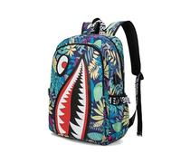 FANDARE Children Backpacks Kids Shark Print School Bag Breathable Spine Protection Bookbags Backpack Rucksack Multi Compartment Daypack for Primary Boys Girls Travel Outdoor Camping
