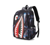 FANDARE Children Backpacks Kids Shark Print School Bag Breathable Spine Protection Bookbags Backpack Rucksack Multi Compartment Daypack for Primary Boys Girls Travel Outdoor Camping