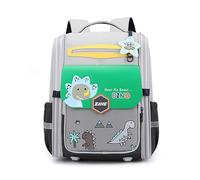FANDARE Children Backpacks Simple Modern Toddler Backpack for School Girls Boys Kindergarten Elementary Kids Student School Bag with Reflective Strips Casual Daypack with Dinosaur Pattern Grey