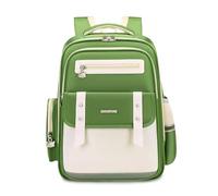FANDARE Children's Backpack for Boys Girls Kids Backpack British Style Burden-reducing Schoolbag Primary Middle School Bags Bookbags with Reflective Strips Casual Daypack for 3-6 Grade Green