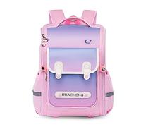 FANDARE Children's Backpack School Bag Boys Girls Colorful Kids Rucksack Back-to-School Backpacks Elementary Bookbag Primary Casual Daypacks Nighttime Safe Rucksack Pink Purple