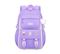 FANDARE Children's Backpacks for Boys Girls Elementary School Backpack for Middle Elementary Student Teens Bookbag for Daughter Son Primary Junior Travel Casual Daypacks with Plush Pendant Purple