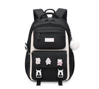 FANDARE Children's Backpacks for Boys Girls Elementary School Backpack for Middle Elementary Student Teens Bookbag for Daughter Son Primary Junior Travel Casual Daypacks with Plush Pendant Black