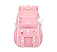 FANDARE Children's Backpacks for Boys Girls Elementary School Backpack for Middle Elementary Student Teens Bookbag for Daughter Son Primary Junior Travel Casual Daypacks with Plush Pendant Pink