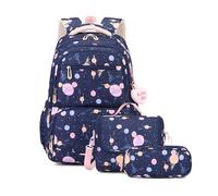 FANDARE Children's Backpacks with Lunch Bag & Pencil Case Youth Backpack for Boys Girls Elementary School Bag for Middle Student Teens Rucksacks Bookbag Primary Junior Travel Daypacks Dark Blue