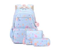 FANDARE Children's Backpacks with Lunch Bag & Pencil Case Youth Backpack for Boys Girls Elementary School Bag for Middle Student Teens Rucksacks Bookbag Primary Junior Travel Daypacks Light Blue