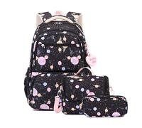 FANDARE Children's Backpacks with Lunch Bag & Pencil Case Youth Backpack for Boys Girls Elementary School Bag for Middle Student Teens Rucksacks Bookbag Primary Junior Travel Daypacks Black