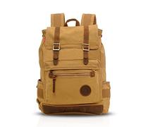 FANDARE Classic Backpack 15.6 Inch Laptop Student Travel Hiking Business Men/Women Rucksack Wear-Resistant Canvas Khaki