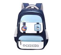 FANDARE Color Stitching Children Backpacks Simple Modern Toddler Backpack School Girls Boys Kindergarten Elementary Kids Student Backpack School Bag with Reflective Strips Casual Daypack Light Blue