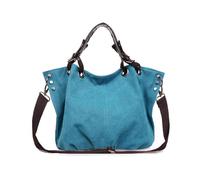 FANDARE Convertible Tote Bag Unisex Canvas Slouchy Shoulder Bag Large ruched bottom Crossbody Weekender Carryall Utility Top-Handle Handbag 15.6 Inch Laptop for Work Travel Office Beach Sky Blue
