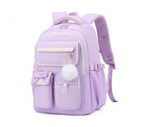 FANDARE Cute Bow-knot Backpack for Girls Teens Lightweight School Bag Bookbag Large Capacity Daypacks with Adjustable Straps, Laptop Sleeve & Plush Keychain for School, College, Travel Purple