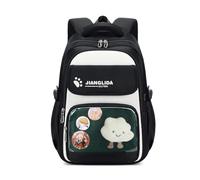 FANDARE Cute Cartoon School Backpack for Teens & Students Multi - Pocket Casual Travel Daypack for Boys Girls Ages 6-14 with Plush Decor, Durable Nylon 35L Laptop Bag for Outdoor Travel Black Green