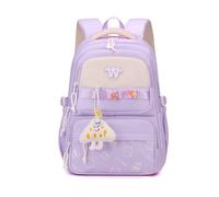 FANDARE Cute Casual Backpack School Bags Teenager Girls Boys Student Graffiti Bookbag Minimalist Carry Daypack Mom’s Go-to Daily Commute Campus College Outdoor Travel Versatile Knapsack Light Purple