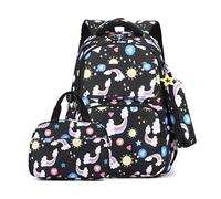 FANDARE Cute Children's Backpacks Youth Backpack for Boys Girls Elementary School Bag with Lunch Bag & Pencil Case for Primary Junior Middle Student Bookbag Travel Casual Daypacks Black