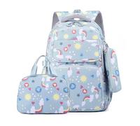 FANDARE Cute Children's Backpacks Youth Backpack for Boys Girls Elementary School Bag with Lunch Bag & Pencil Case for Primary Junior Middle Student Bookbag Travel Casual Daypacks Grey