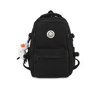 FANDARE Cute Girls School Bag Teen Casual Backpack High Middle School Daypack Women Men Daily Travel Laptop Bag College Backpacks for Traveling on Airplane Outdoor Urban Versatile Knapsack Black
